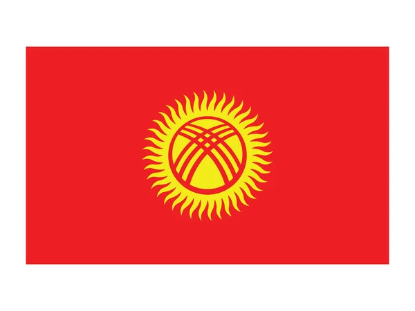 Kirgizisztáni Nemzeti Zászló Lapos Vektoros Ábrázolása — Stock Vector