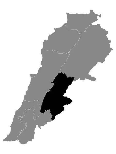 Mapa Localização Libanês Governorate Beqaa Dentro Cinza Mapa Líbano — Vetor de Stock