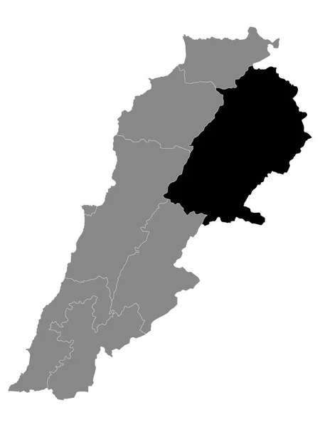 Černá Mapa Umístění Libanonského Guvernéra Baalbek Hermel Šedé Mapě Libanonu — Stockový vektor