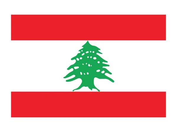 Ilustracja Wektora Płaskiego Flagi Narodowej Republiki Libańskiej — Wektor stockowy