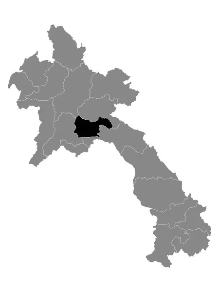 Mapa Localização Província Laociana Xaisomboun Dentro Cinza Mapa Laos — Vetor de Stock