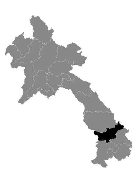 Mappa Nera Della Provincia Laotiana Salavan All Interno Della Mappa — Vettoriale Stock