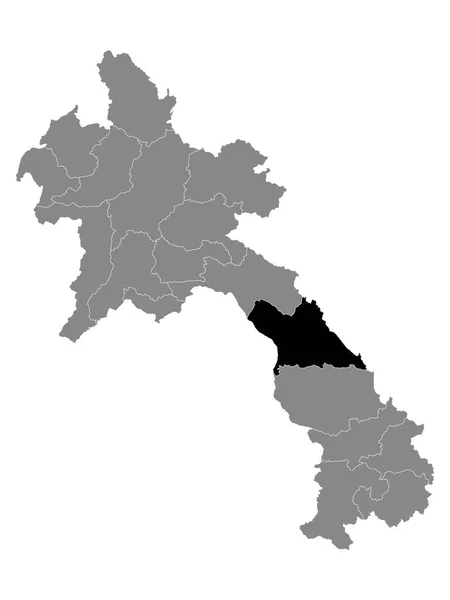 Black Location Map Laotian Province Khammouane Grey Χάρτης Του Λάος — Διανυσματικό Αρχείο