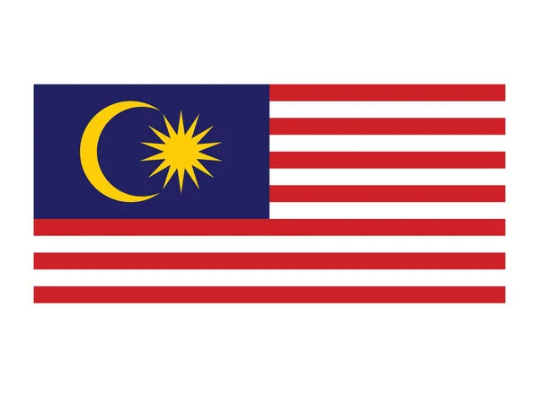 Flat Vector Illustration National Flag Malaysia — Stock Vector