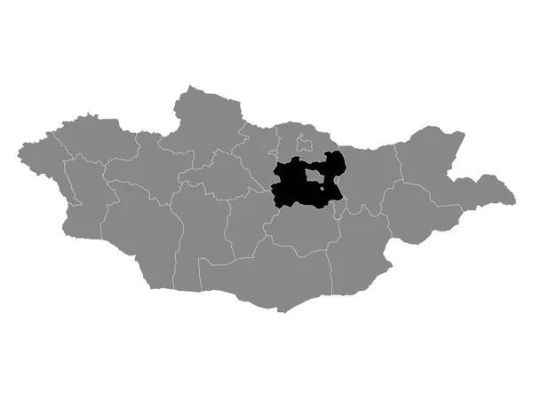 Black Location Map Mongolian Province Grey Map Mongolia — стоковий вектор