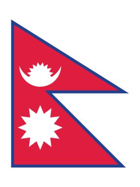 Nepal Ulusal Bayrağının Düz Vektör İllüstrasyonu