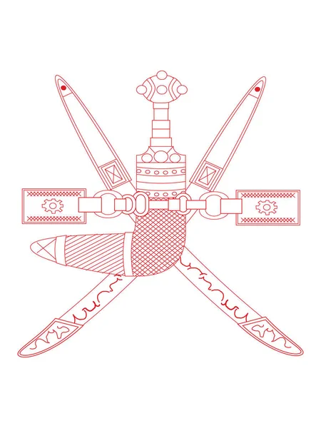 Плоска Векторна Ілюстрація Державного Символу Оману — стоковий вектор