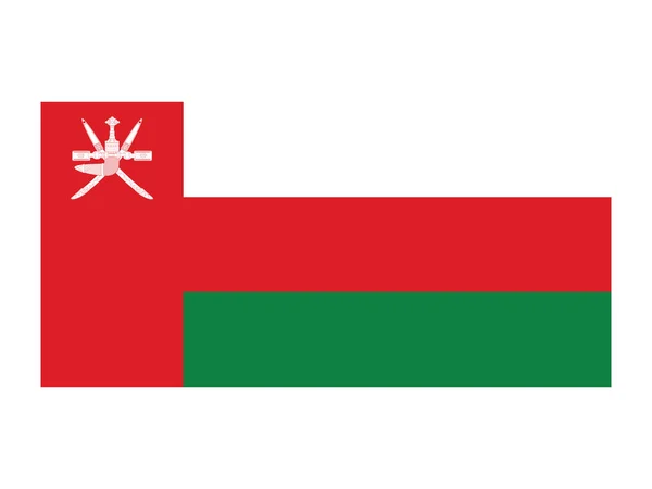 Flache Vektorillustration Der Nationalflagge Von Oman — Stockvektor