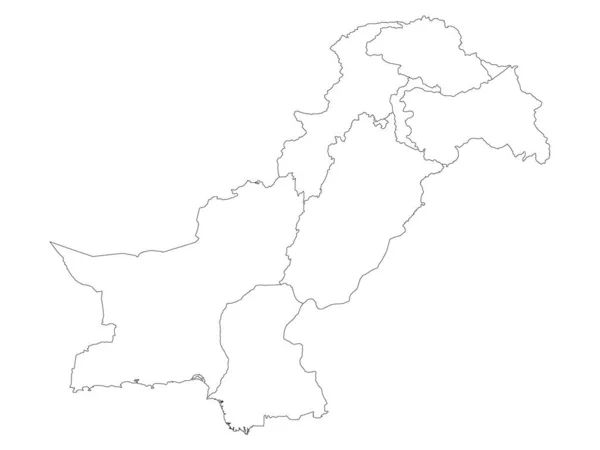 White Flat Provinces Regions Map Asian Country Pakistan Inkl Moms — Stock vektor