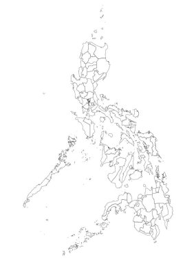 Beyaz Düz Bölgeler ve Asya 'nın Filipinler Ülkesi Haritası