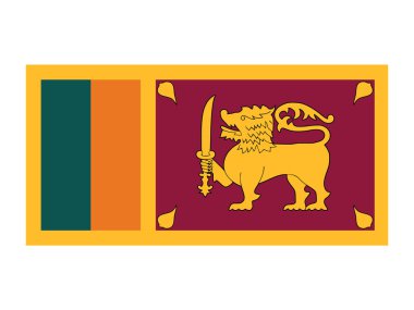 Sri Lanka Demokratik Sosyalist Cumhuriyeti Ulusal Bayrağının Vektör İllüstrasyonu