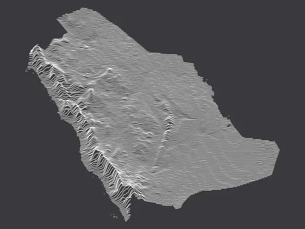 Carte Topographique Contour Noir Blanc Foncé Moyen Orient Pays Arabie — Image vectorielle