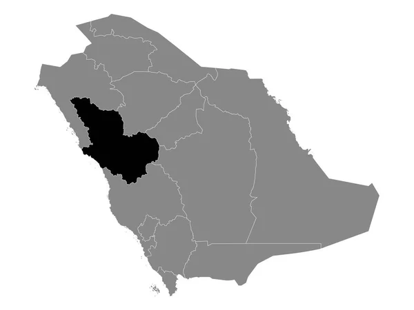 Mappa Nera Della Regione Araba Saudita Medina All Interno Della — Vettoriale Stock