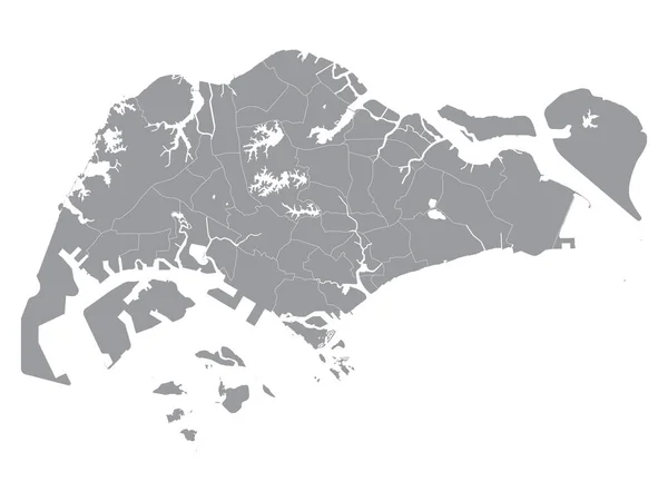 Grey Flat Regions Community Development Council Districts Mapa País Asiático —  Vetores de Stock