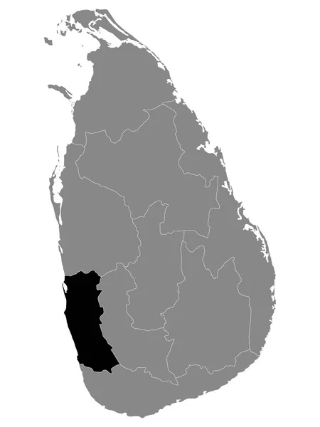 Carte Localisation Noire Province Sri Lankaise Western Dans Grey Carte — Image vectorielle