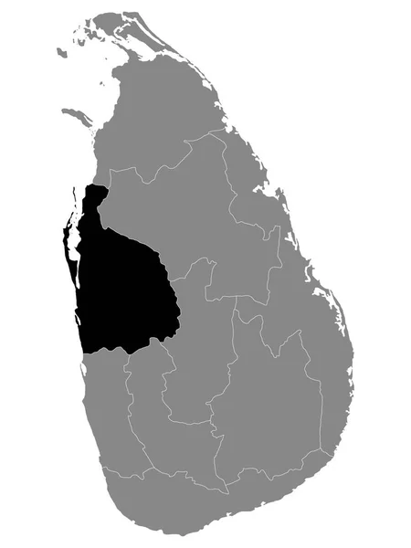 Carte Localisation Noire Province Sri Lankaise Nord Ouest Intérieur Grey — Image vectorielle