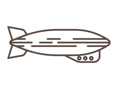 Tek Renkli Çizgi Film Zeplini Vektör ResimleriName