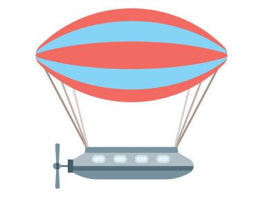 Renkli Çizgi Film Zeplini 'nin Vektör İllüstrasyonu