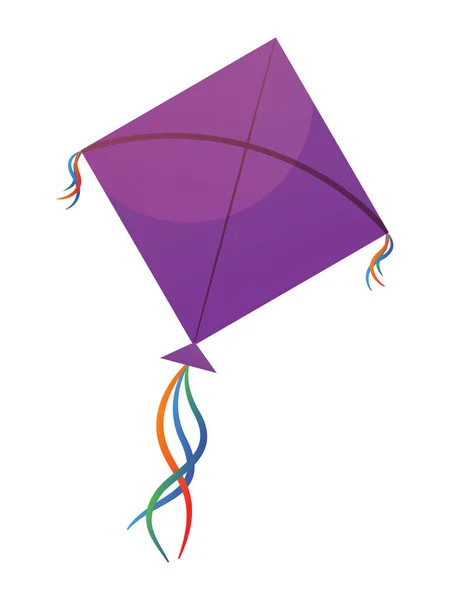 Vector Illustration Colorful Flying Kite Toy — Stock Vector