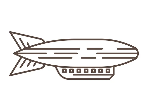 Vektorillustration Eines Monochromen Cartoon Blimp Luftschiffes — Stockvektor