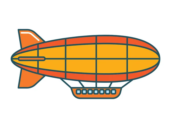 Illustration Vectorielle Dirigeable Bande Dessinée Coloré Dirigible — Image vectorielle