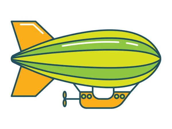 Vector Illustratie Van Een Kleurrijke Cartoon Blimp Dirigible — Stockvector