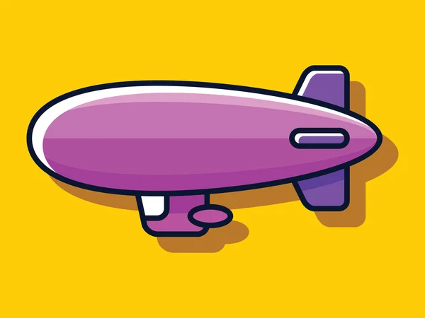 Ilustración Vectorial Una Caricatura Colorida Blimp Dirigible — Vector de stock