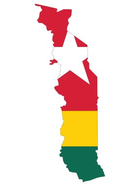 Togo Haritasında Bayrak Anonim Şirketi 'nin Vektör İllüstrasyonu