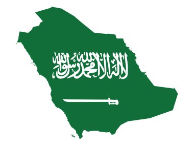 Suudi Arabistan Haritasına Bayrak Anonim Şirketi 'nin Vektör İllüstrasyonu