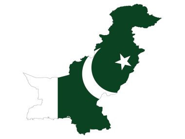 Pakistan Haritasına Bayrak Anonim Şirketi 'nin Vektör İllüstrasyonu