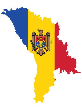 Moldova Haritasında Bayrak Anonim Şirketi 'nin Vektör İllüstrasyonu