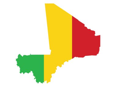Mali Haritasında Bayrak Anonim Şirketi 'nin Vektör İllüstrasyonu