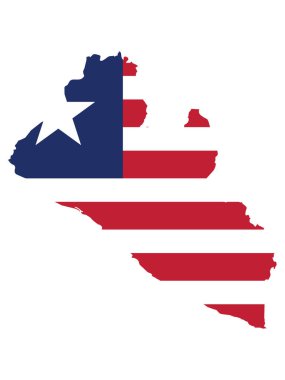 Liberya Haritasında Bayrak Anonim Şirketi 'nin Vektör İllüstrasyonu