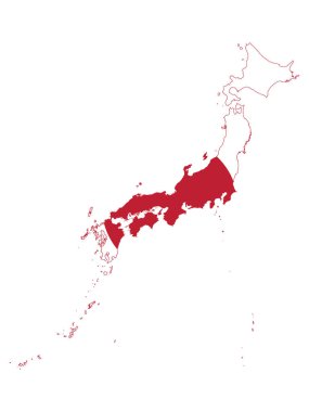 Japonya Haritasında Bayrak Anonim Şirketi 'nin Vektör İllüstrasyonu