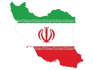 İran Haritasına Bayrak Anonim Şirketi 'nin Vektör İllüstrasyonu