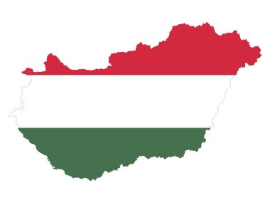 Macaristan Haritasına Bayrak Anonim Şirketi 'nin Vektör İllüstrasyonu
