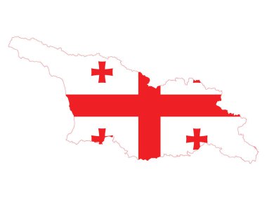Gürcistan Haritasında Bayrak Anonim Şirketi 'nin Vektör İllüstrasyonu