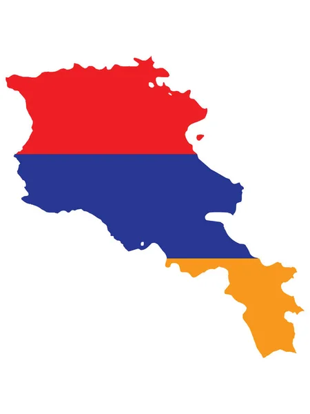 Vector Illustratie Van Vlag Opgenomen Kaart Van Armenië — Stockvector