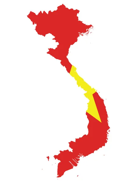 Векторная Иллюстрация Флага Включенного Карту Вьетнама — стоковый вектор