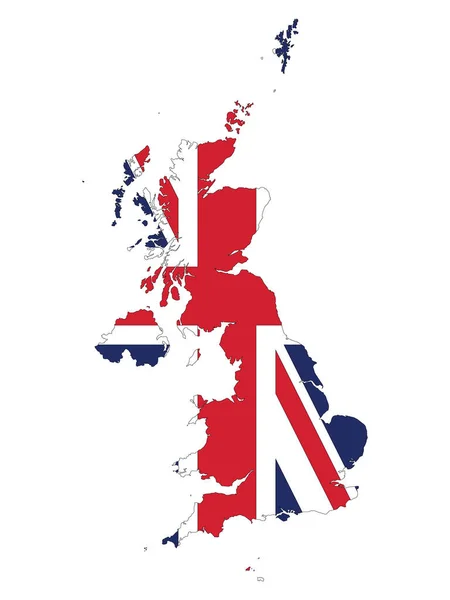 Vector Illustration Flag Incorporated Map United Kingdom Egyesült Királyság Térképe — Stock Vector