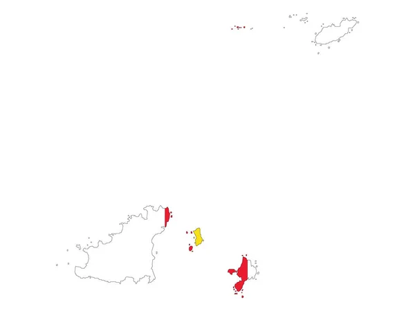 Guernsey Haritasında Bayrak Anonim Şirketi Nin Vektör Llüstrasyonu — Stok Vektör