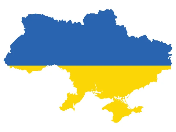 Vector Illustration Flag Incorporated Map Ukraine — Stock Vector