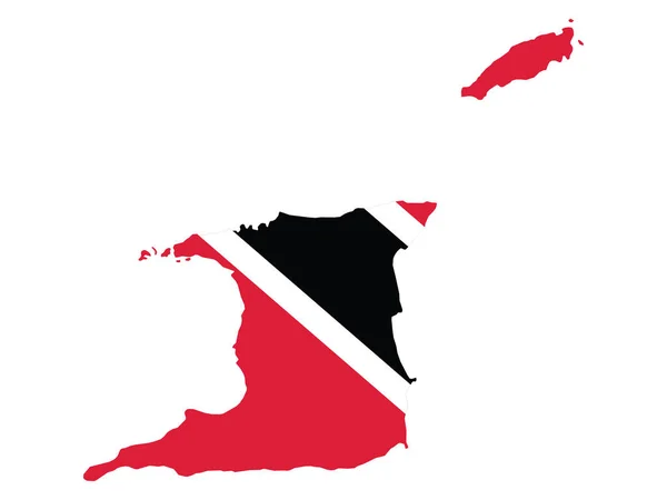 Ilustración Vectorial Bandera Incorporada Mapa Trinidad Tobago — Archivo Imágenes Vectoriales