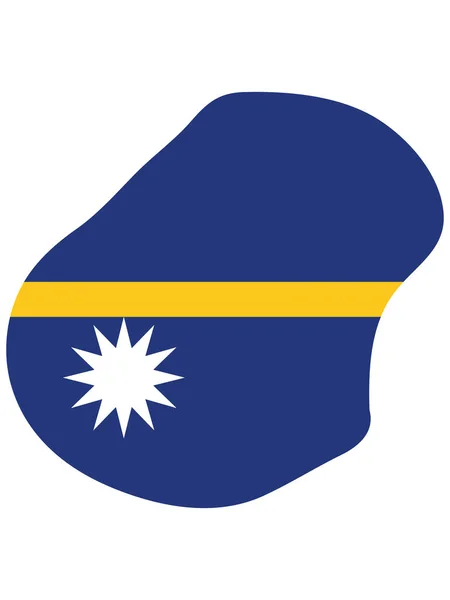 Nauru Haritasında Bayrak Anonim Şirketi Nin Vektör Llüstrasyonu — Stok Vektör