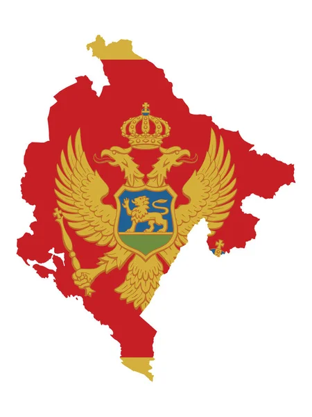 Vector Illustration Flag Incorporated Map Montenegro — 스톡 벡터