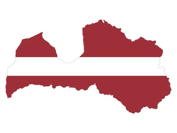 Letonya Haritasına Bayrak Anonim Şirketi Nin Vektör Llüstrasyonu — Stok Vektör