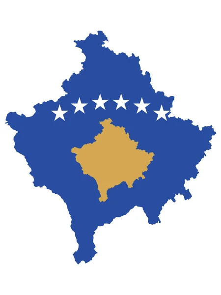 Vector Illustration Flag Incorporated Map Kosovo — 스톡 벡터