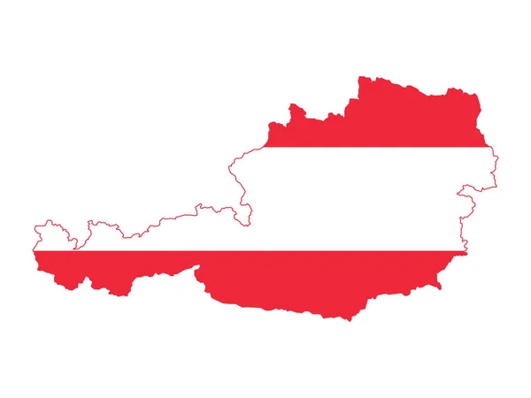Zászló Illusztrációja Ausztria Térképén Zászló Illusztrációja — Stock Vector
