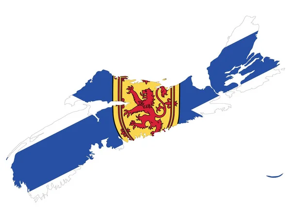 カナダのノバスコシア州の旗地図のベクトルイラスト — ストックベクタ