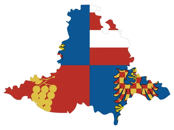 Vector Illustratie Van Tsjechische Regio Zuid Moravië — Stockvector